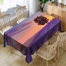 이코디 프린트 아웃 테이블보, 라벤더, 137 x 137 cm