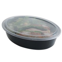 티나피크닉 블랙 일회용 도시락통 타원형 1칸, 1개입, 10개