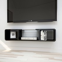 큐빅스 2 벽걸이 TV 선반 343, 블랙