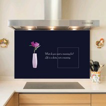 키센 주방 아트보드 모란화병 900 x 500 mm, 네이비, 1개