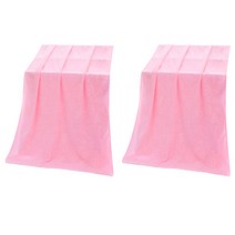 블럭마트 극세사 특대사이즈 비치타월, 핑크, 2개