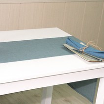 나산데코 마100% 힐링린넨 젠스타일 테이블러너, RN813-17(마블블루), 6인용(220 x 28 cm)