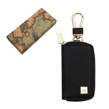 프리마클라쎄 가죽 심플 자동차 일반키 스마트키 공용 키홀더 + 선물박스, 블랙