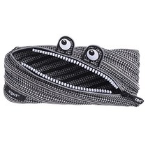 집잇 몬스터 파우치형 필통, 블랙 + 화이트, 1개