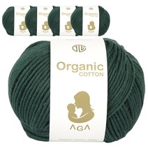 연일섬유 오가닉 코튼 아가 면 뜨개실 5p, 진녹, 5개