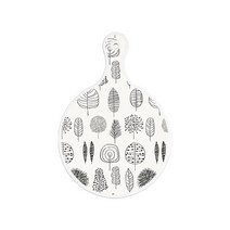 로엠디자인 서빙 도마 보드 원형, 나무라인아트웍, 1개