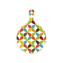 로엠디자인 서빙 도마 보드 원형, 플로랄리패턴, 1개