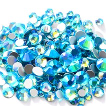 메이브라운 셀프네일 고급 컬러 사이즈혼합 평 네일스톤, M03105(스카이), 1세트