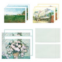 왈가닥스 고흐v2 아트 편지지 12p + 봉투 6p, 혼합 색상, 1세트