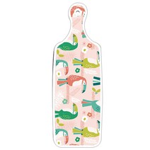 로엠디자인 양면 디자인 서빙도마 보드, 라인플라워 그린 + 구관조핑크, 1개