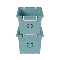 리빙스마일 정리함 미니, 빈티지 블루, 2개