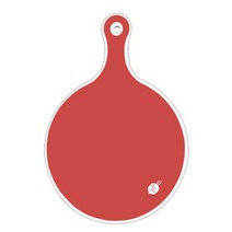 로엠디자인 양면 원형 서빙 도마 레드, 하드, 1개