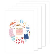 디투어 여름 축하 감사 카드, 1008, 5세트