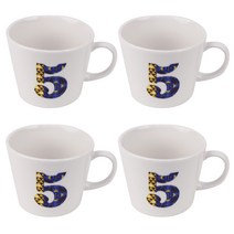 디어리빙 숫자 머그컵, FIVE, 4개입