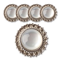 패션포인트 캔디진주단추 18mm, 투명진주 + 실버, 5개입