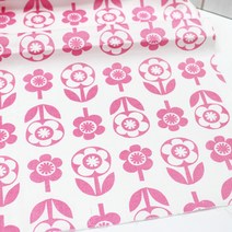 패브릭아트 순면 20수 플라워패턴 원단 북유럽풍 모던플라워 3종, 핑크