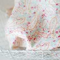 패브릭아트 순면 플라워패턴 패브릭원단 스프링 로맨틱 로즈 페이즐 3종, 스카이블루