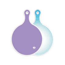 로엠디자인 양면 원형 서빙 도마 보라, 피쉬라인블루, 1개