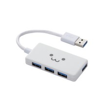 엘레컴 4포트 컴팩트 USB 3.0 허브 U3H-A416B, 화이트