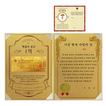 럭키심볼 어버이날 마음의 용돈 황금 1억 감사장 + 24K골드 카네이션 전자파 스티커, 1세트, 가정행복지킴이 상