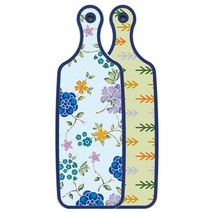 로엠디자인 블루에디션 양면 서빙 도마 소나무치자색, 로맨틱블루floral비색, 1개