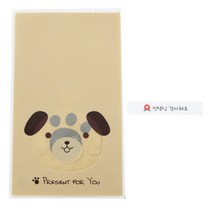 황씨네도시락 비접착 애니멀 봉투 강아지 50p + 스티커 카네이션 띠지 선생님 감사해요 50p, 1세트