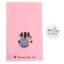 황씨네도시락 비접착 애니멀 봉투 고양이 30p + 새해복스티커 캘리 30p, 1세트