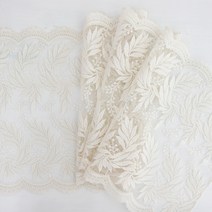 해피툴 G 리프브랜치 레이스 러너매트, 아이보리, S(90 x 29 cm)