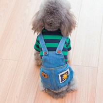 슈퍼식스 반려동물 멜빵바지 올인원, 그린