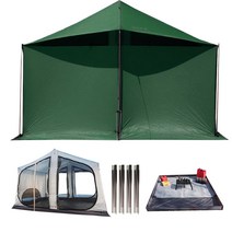 오빌 라운지 쉘터 울트라라이트 텐트 + 이너텐트 + 사이드폴 + 그라운드시트, 그린, 1세트