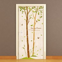 제제데코 엠보에어프리 현관문시트지 자작나무숲의 하루, 베이직