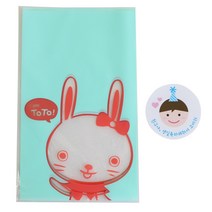 황씨네도시락 비접착 야미봉투 토끼 50p + 고깔 보이 스티커 50p, 1세트