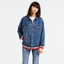 리바이스 여성용 배기 스포츠 테이프 트러커 자켓 57758-0000