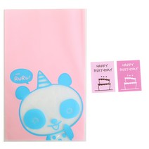 황씨네도시락 비접착 야미봉투 팬더 50p + 케이크 생일 스티커 핑크 50p, 1세트