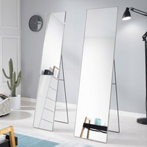 미소아이 스텐 프레임 거치식 전신거울 415, 실버