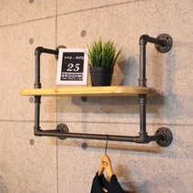 인파이프 BSH300 파이프원목 멀티 벽선반_아카시아 엔틱 벽선반, 파이프규격15A-900-300