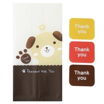 황씨네도시락 M봉투 강아지 100p + 사각 땡큐 스티커 100p, 1세트