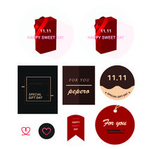 도나앤데코 스페셜 빼빼로데이 스티커 9종 세트, 혼합 색상, 5세트