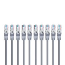 애니포트 고급형 CAT5.E UTP 랜케이블 2m, 그레이, 10개입