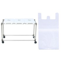 리빙해피 클링 화이트 미니 분리수거함 3p + 봉투 100p, 실버 + 화이트, 1세트