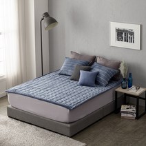 리빙홈데일리 헨리 극세사 패드 겸 카페트, 네이비