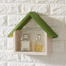 홈스토리 원목 미니하우스 수납선반, 그린