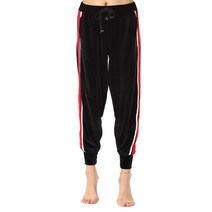 더시럽 여성용 벨벳 사이드 조거 바지