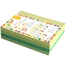종이문화 스타일리쉬색지혼합 복사용지 370 SN Green Tone A5 80g 520매