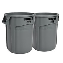 러버메이드 벤티드 브루트 컨테이너 휴지통 75L 2620, 회색, 2개입