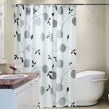 앤티스 모던풍 방수 샤워커튼 150 x 180 cm 모란, 1개, 화이트계열