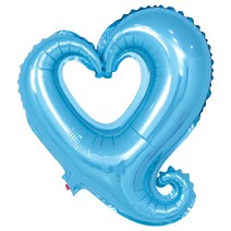 풍선팜 러브홀릭 하트 데코 호일 풍선 45 x 48 cm, 스카이, 40개입