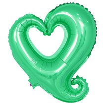 풍선팜 러브홀릭 하트 데코 호일 풍선 45 x 48 cm, 그린, 45개입