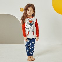유니프랜드 여아용 슈퍼우먼 후라이스 9부 실내복 상하의 세트