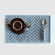 에이드엘 AL 헤링본 실리콘 식기건조 드라잉매트 Plus, 스카이블루